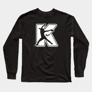 Funny Softball Saying Fastpitch Pitcher K Bye Strikeout Long Sleeve T-Shirt